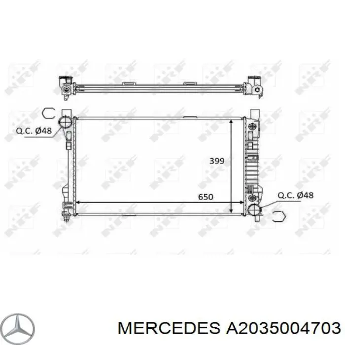 Água radiador Mercedes A2035004703 precio, desde 90,83 EUR