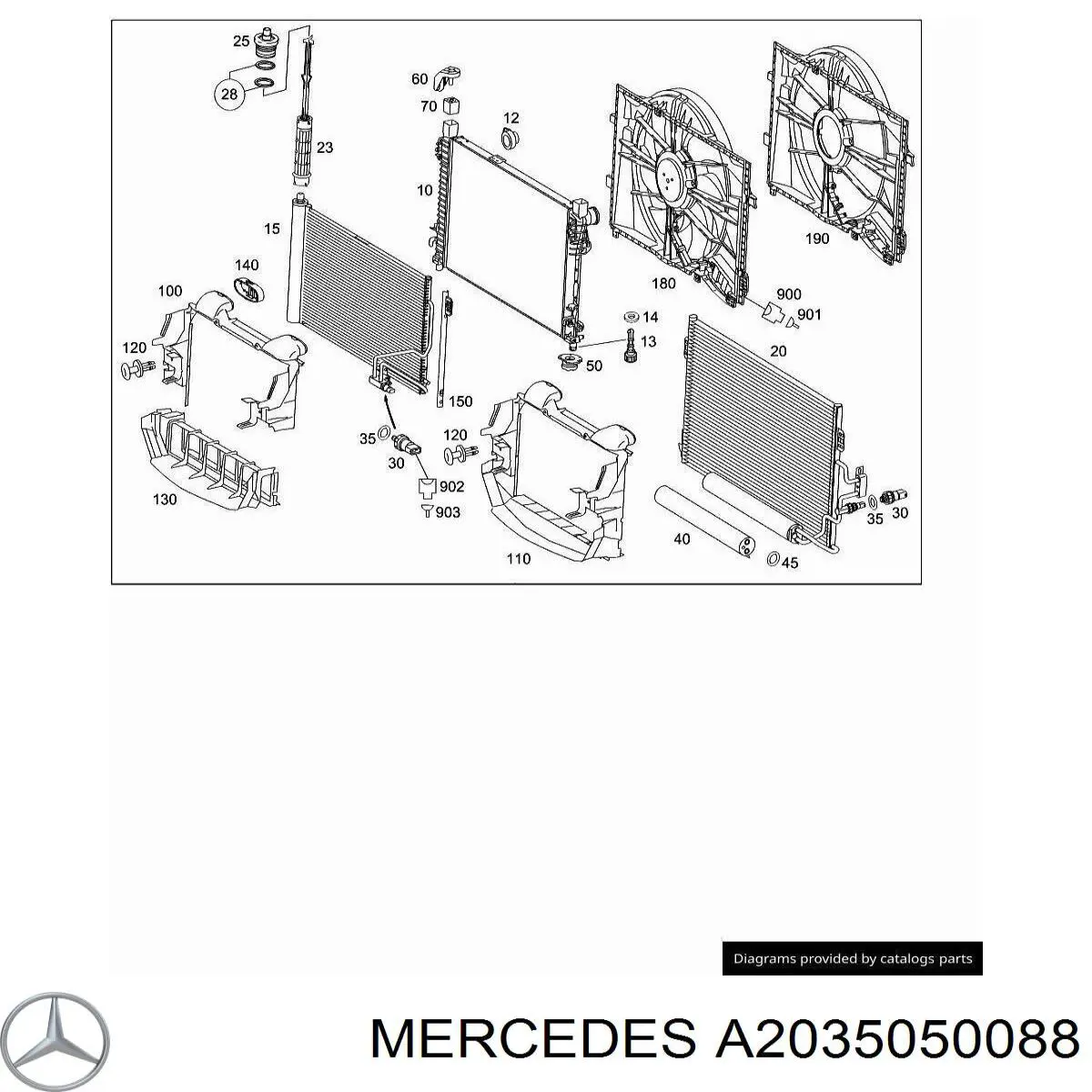 Comprar A2035050088 Mercedes Tapa motor