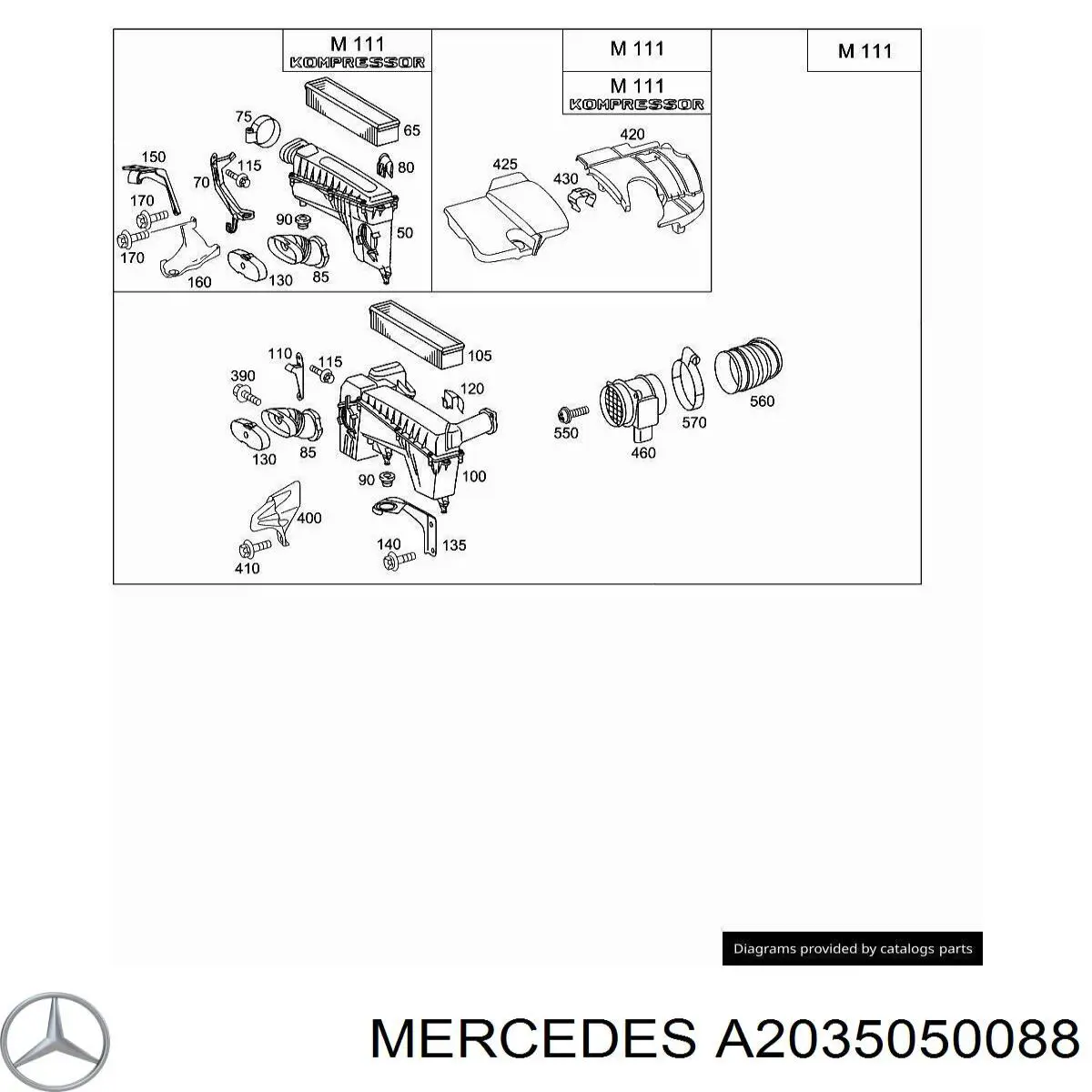 Cubierta decorativa del motor Mercedes A2035050088 precio, desde 7,23 EUR