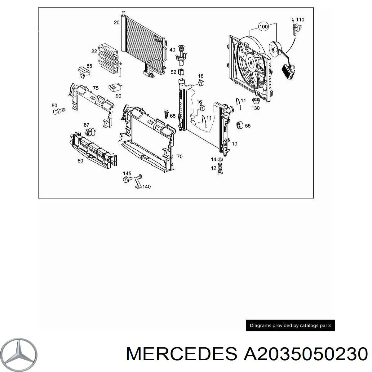 2035050230 Mercedes persiana parcializadora de radiador