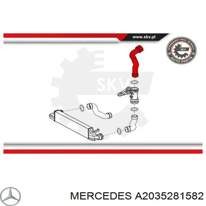 A2035281582 Mercedes tubo flexible de aire de sobrealimentación superior izquierdo