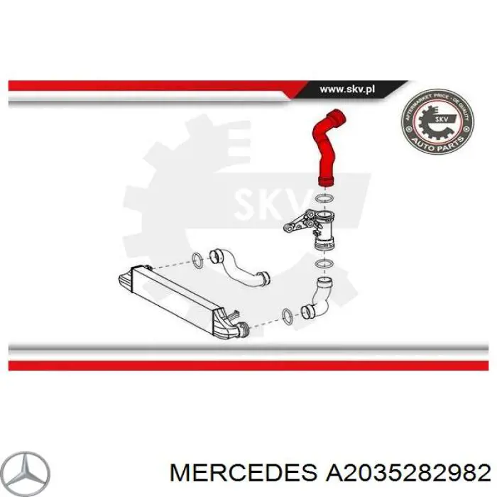 A2035282982 Mercedes tubo flexible de aire de sobrealimentación superior izquierdo