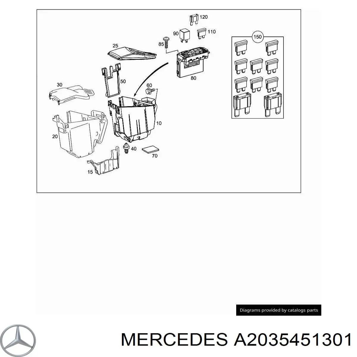 Carcasa de la caja de fusibles Mercedes A2035452201 precio, desde 88,75 EUR
