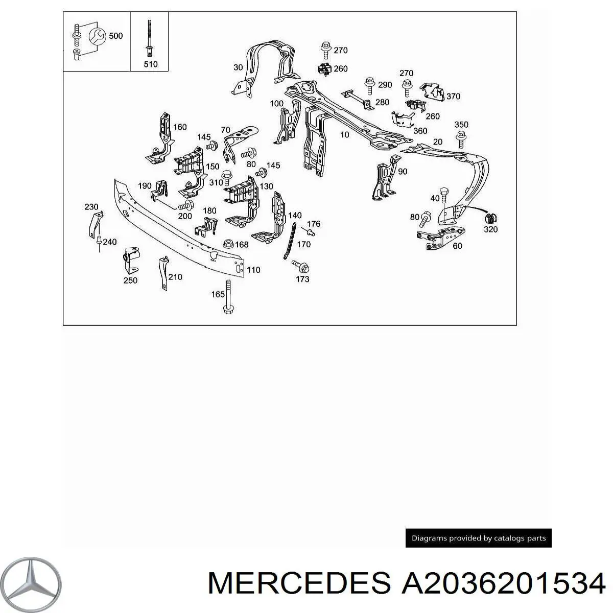 Refuerzo paragolpes delantero para Mercedes C (CL203)