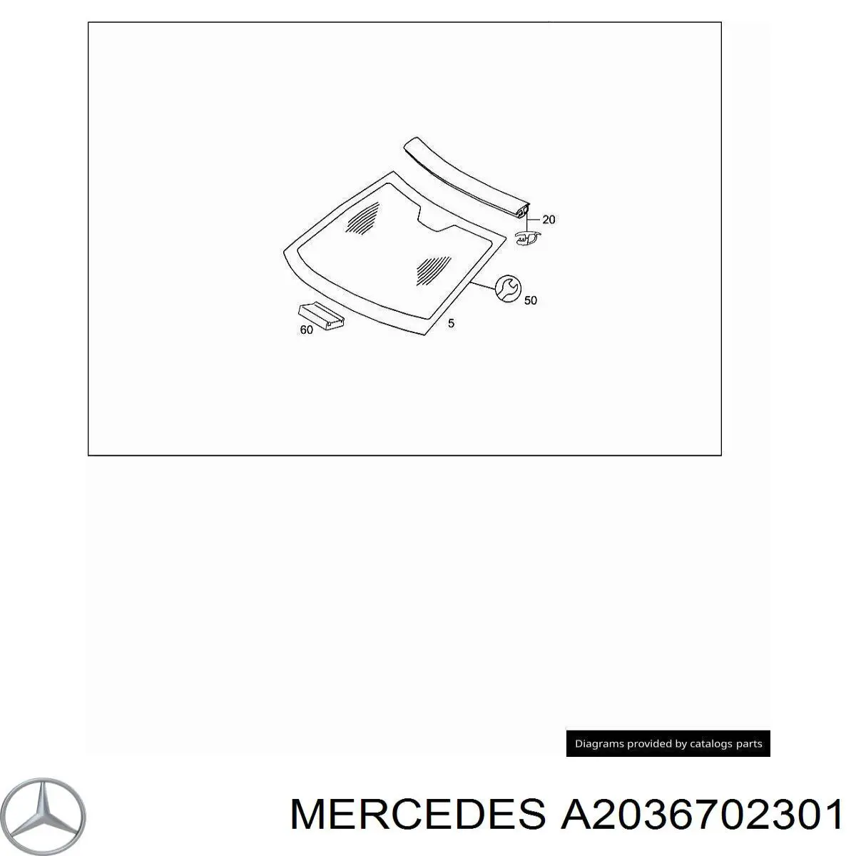A2036700700 Mercedes parabrisas