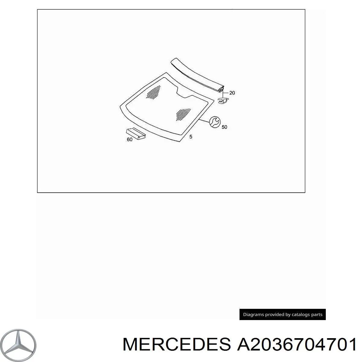 A2036702200 Mercedes parabrisas