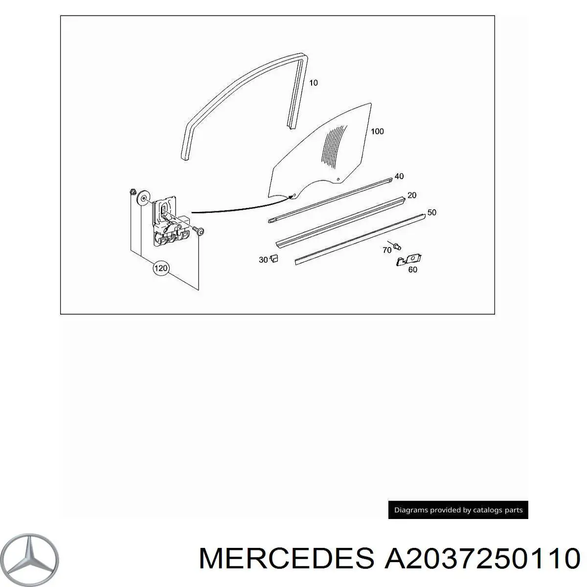 Cristal de puerta delantera izquierda para Mercedes C (W203)