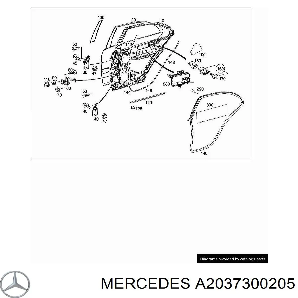 Puerta trasera derecha para Mercedes C (W203)