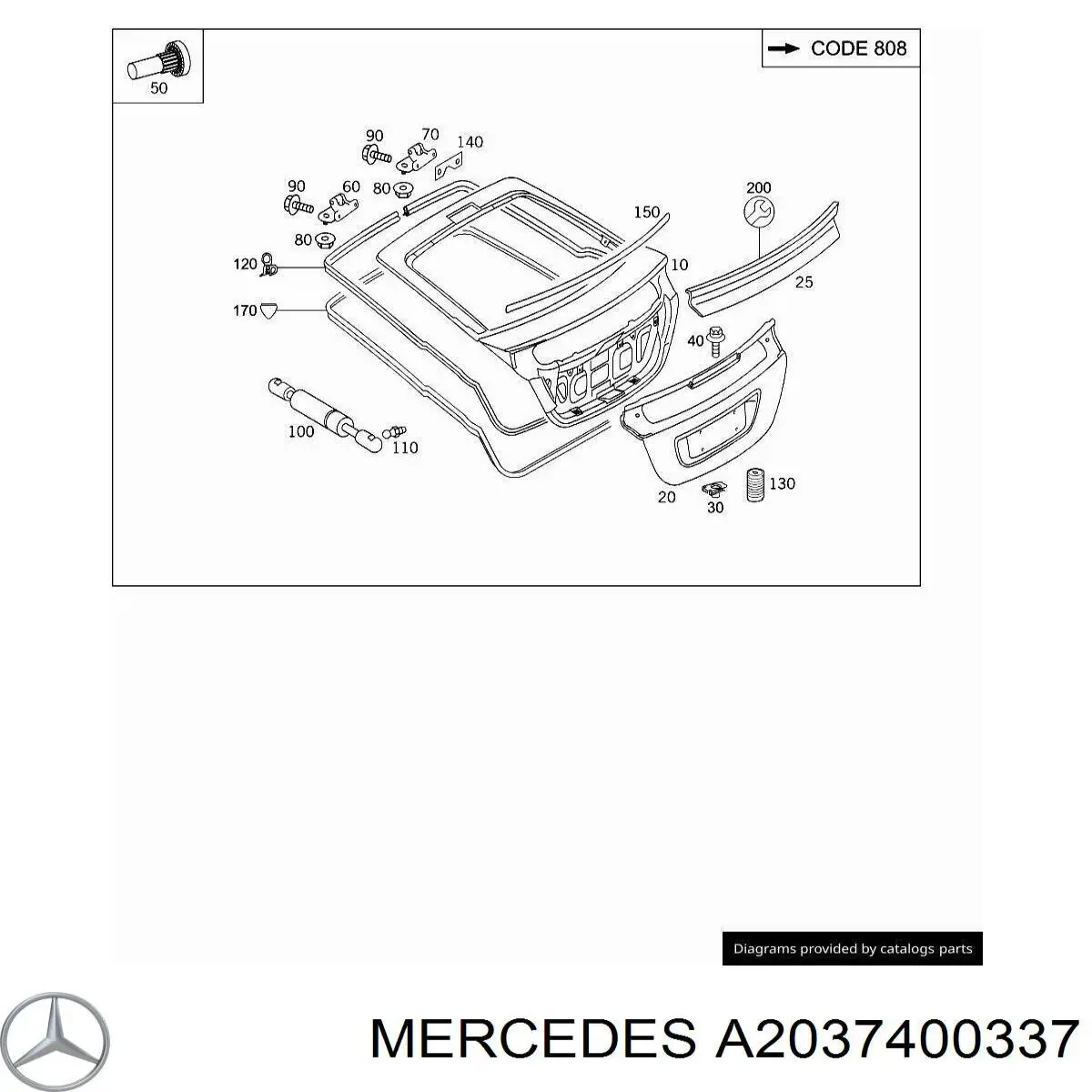 Bisagra de puerta trasera Mercedes A2037400337 precio, desde 120,02 EUR