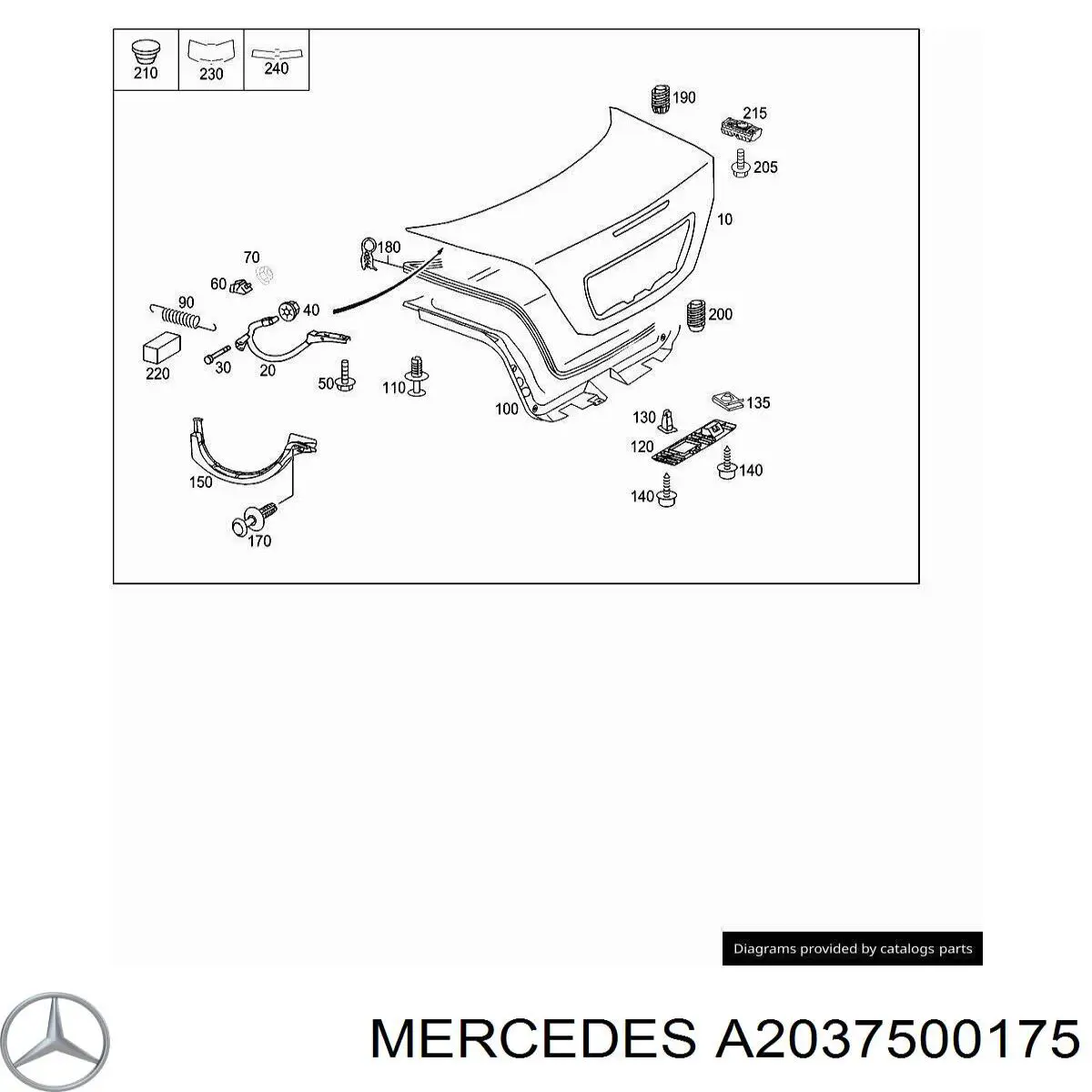 2037500675 Mercedes tapa del maletero