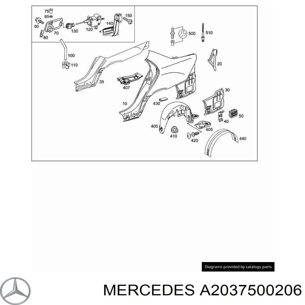 A2037500206 Mercedes tapa de la gasolina (depósito de combustible)