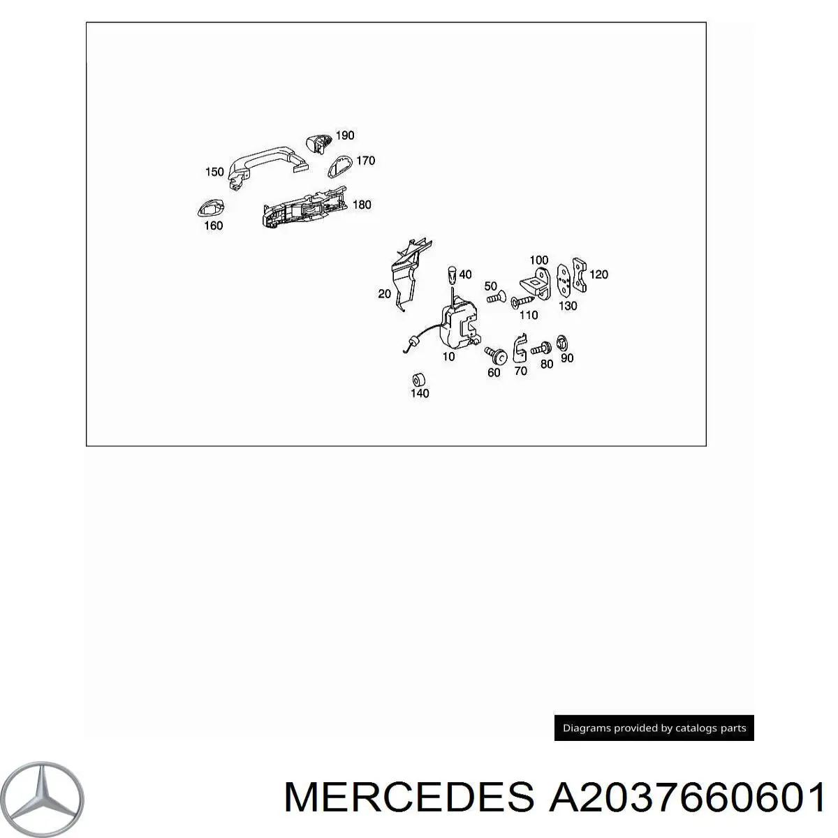Manecilla de puerta exterior delantero derecha para Mercedes C (W203)
