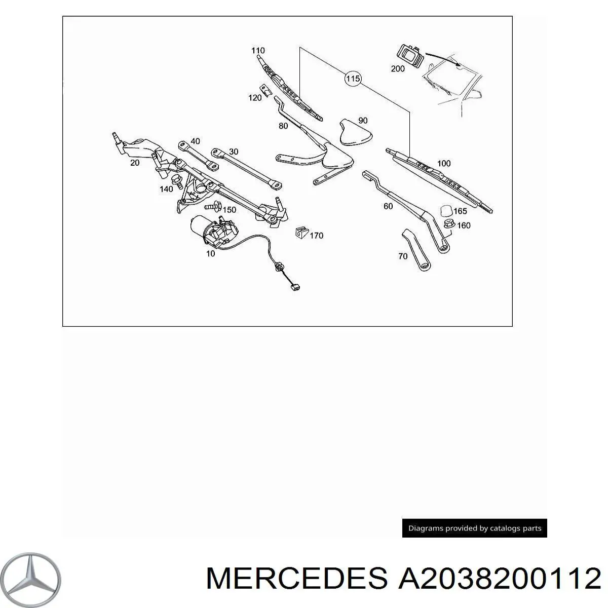 A2038200112 Mercedes Varillaje de limpiaparabrisas