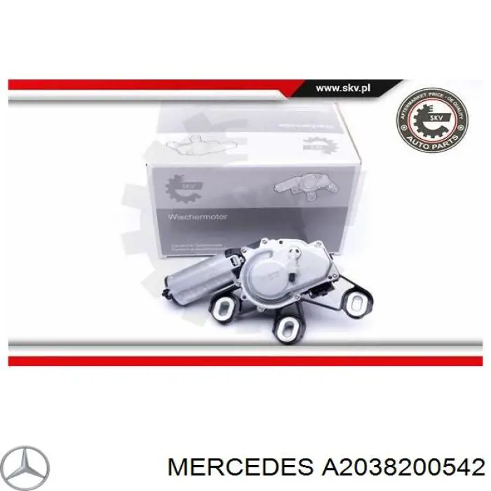 Motor limpiaparabrisas luna trasera Mercedes A2038200542
