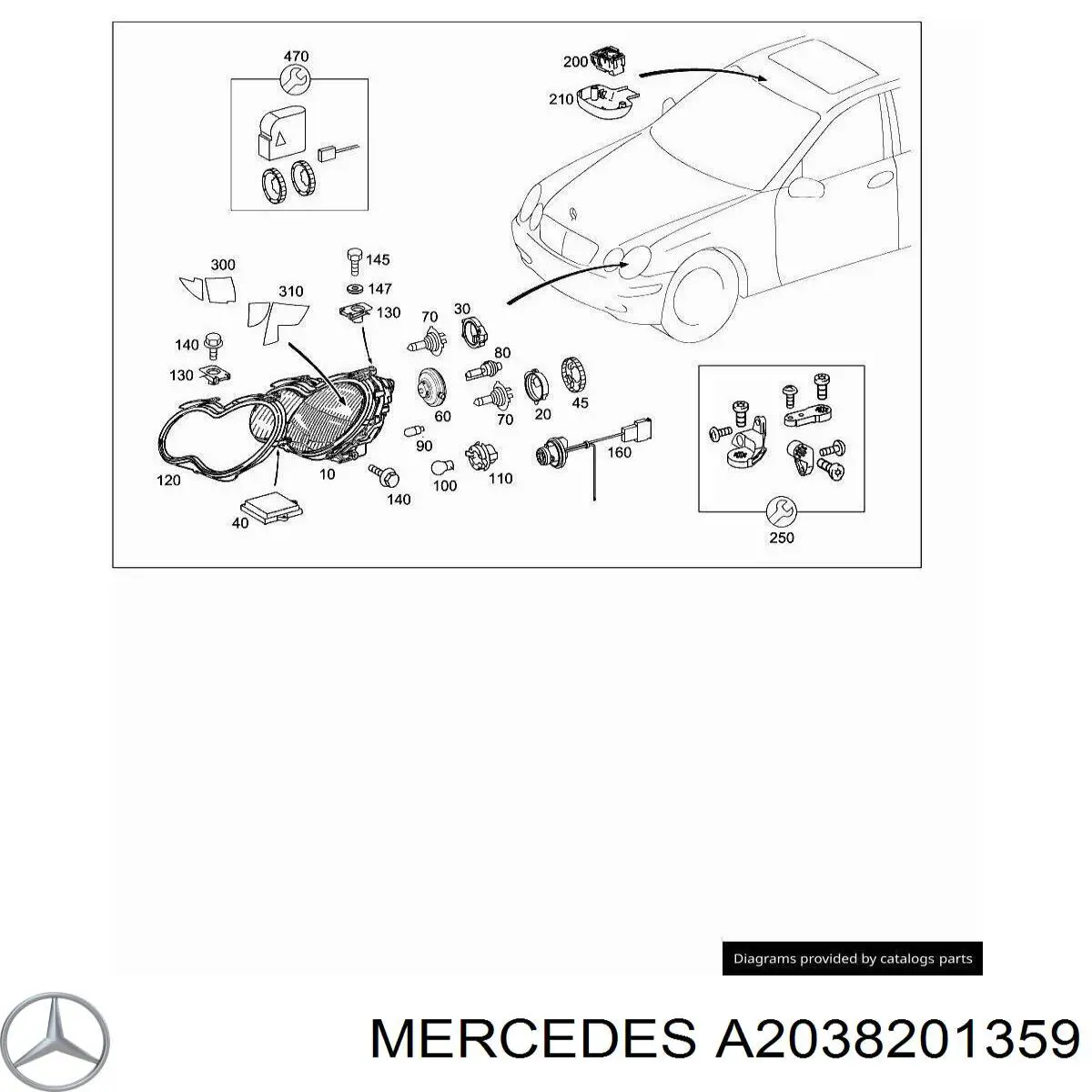 A2038201359 Mercedes faro izquierdo