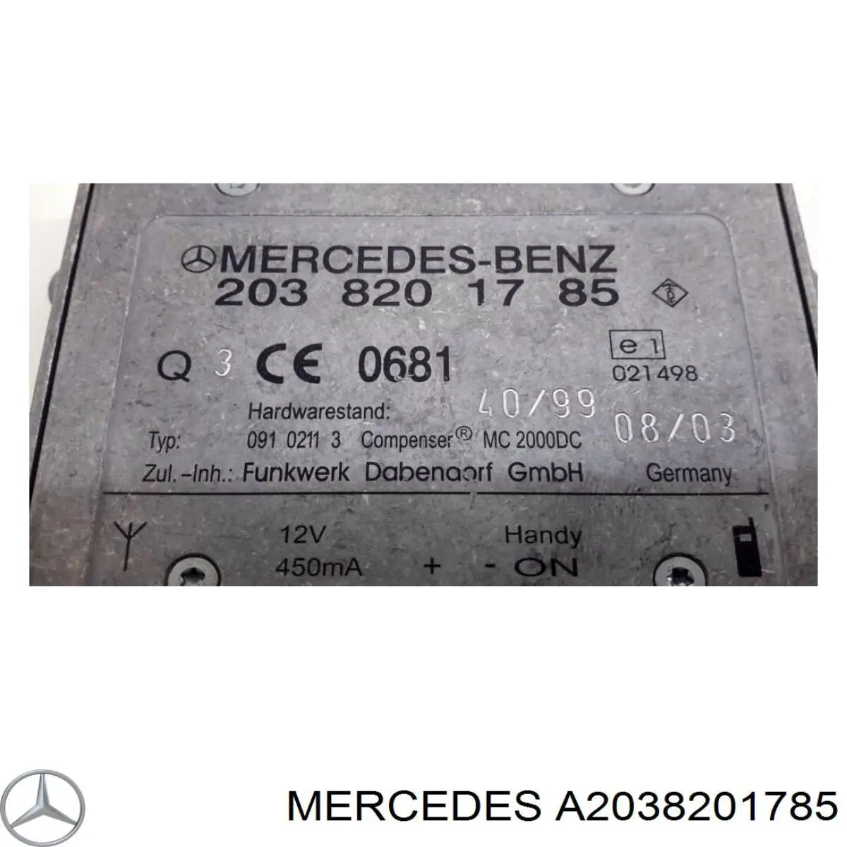 Amplificador de señal de antena A2038201785 Mercedes