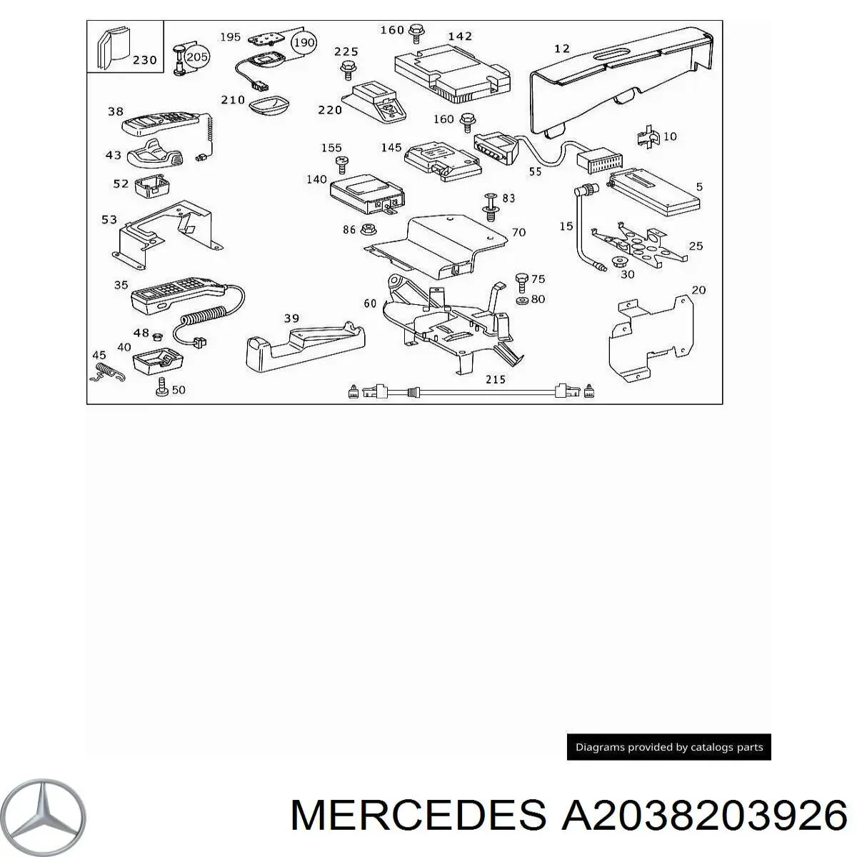 Unidad de control del teléfono Mercedes A2038203926 precio, desde 52,27 EUR