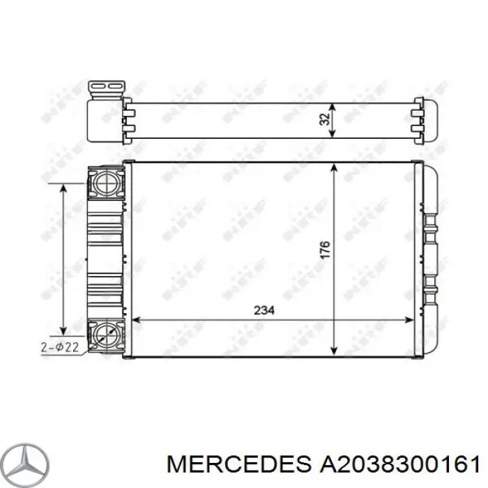 Comprar A2038300161 Mercedes Radiador calefacción