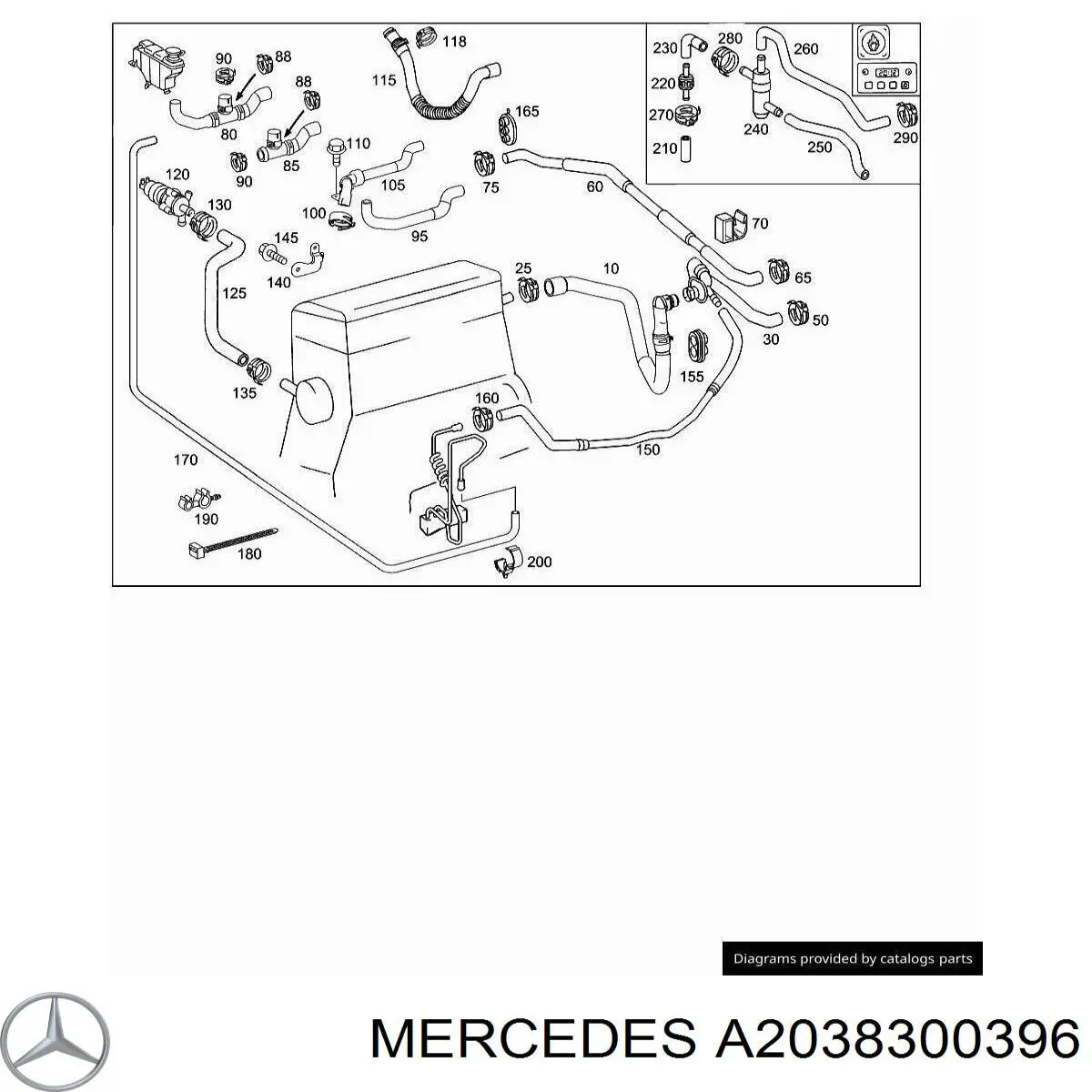 Tubería de radiador, alimentación para Mercedes C (CL203)