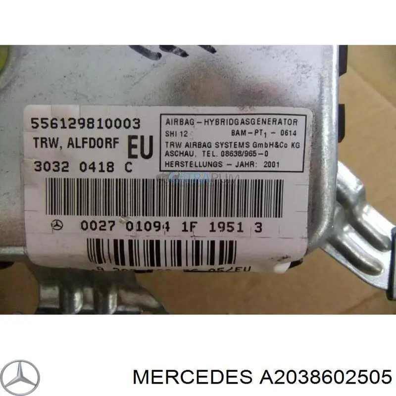 A2038602505 Mercedes airbag de la puerta delantera izquierda