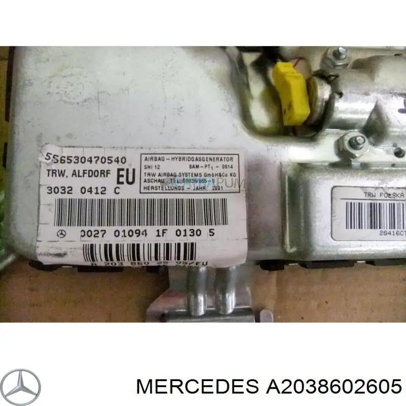 A2038602605 Mercedes airbag puerta delantera derecha
