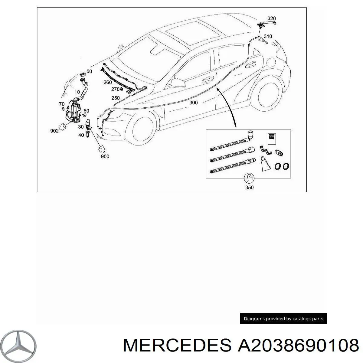 A2038690108 Mercedes Botella limpiaparabrisas
