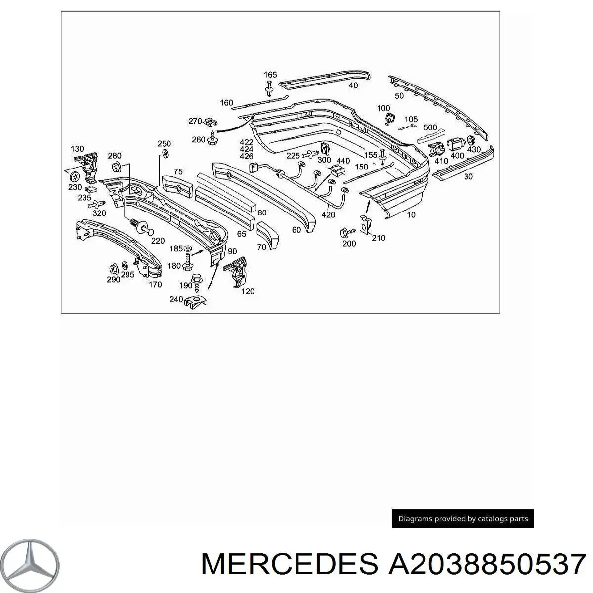 Relleno de parachoques trasero para Mercedes C (W203)