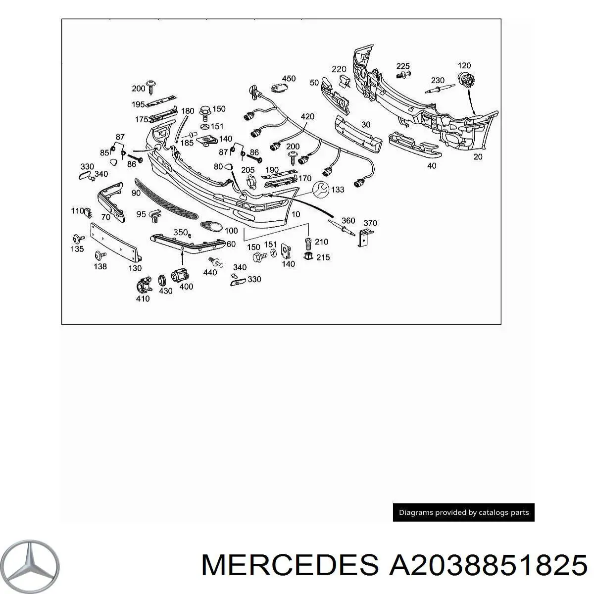 A2038851825 Mercedes paragolpes delantero
