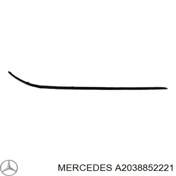 A2038852221 Mercedes moldura de parachoques delantero derecho