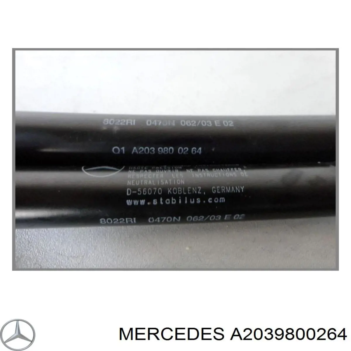 A2039800264 Mercedes Amortiguador de porton