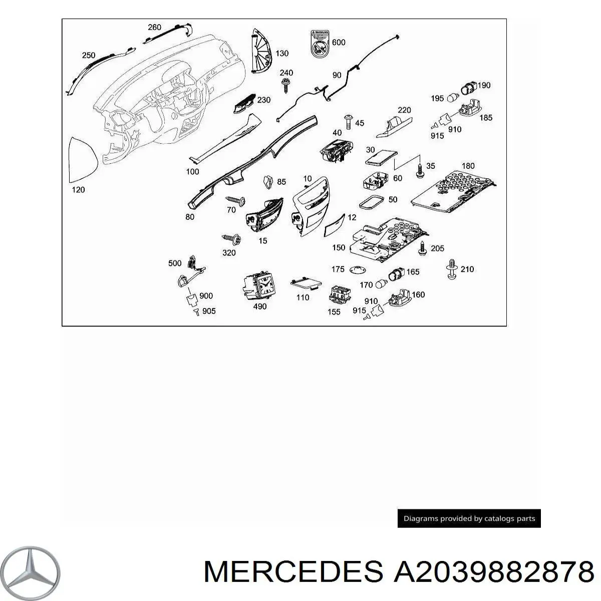 Conector del tubo de escape Mercedes A2039882878