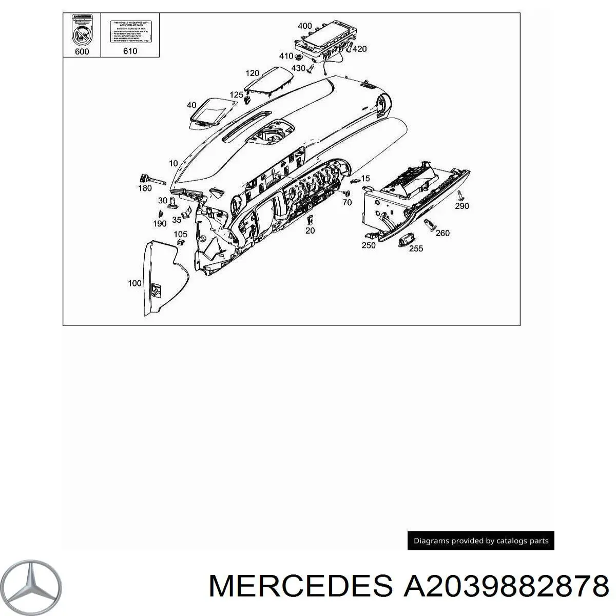 Abrazadera trasera del silenciador Mercedes A2039882878 precio, desde 2,09 EUR