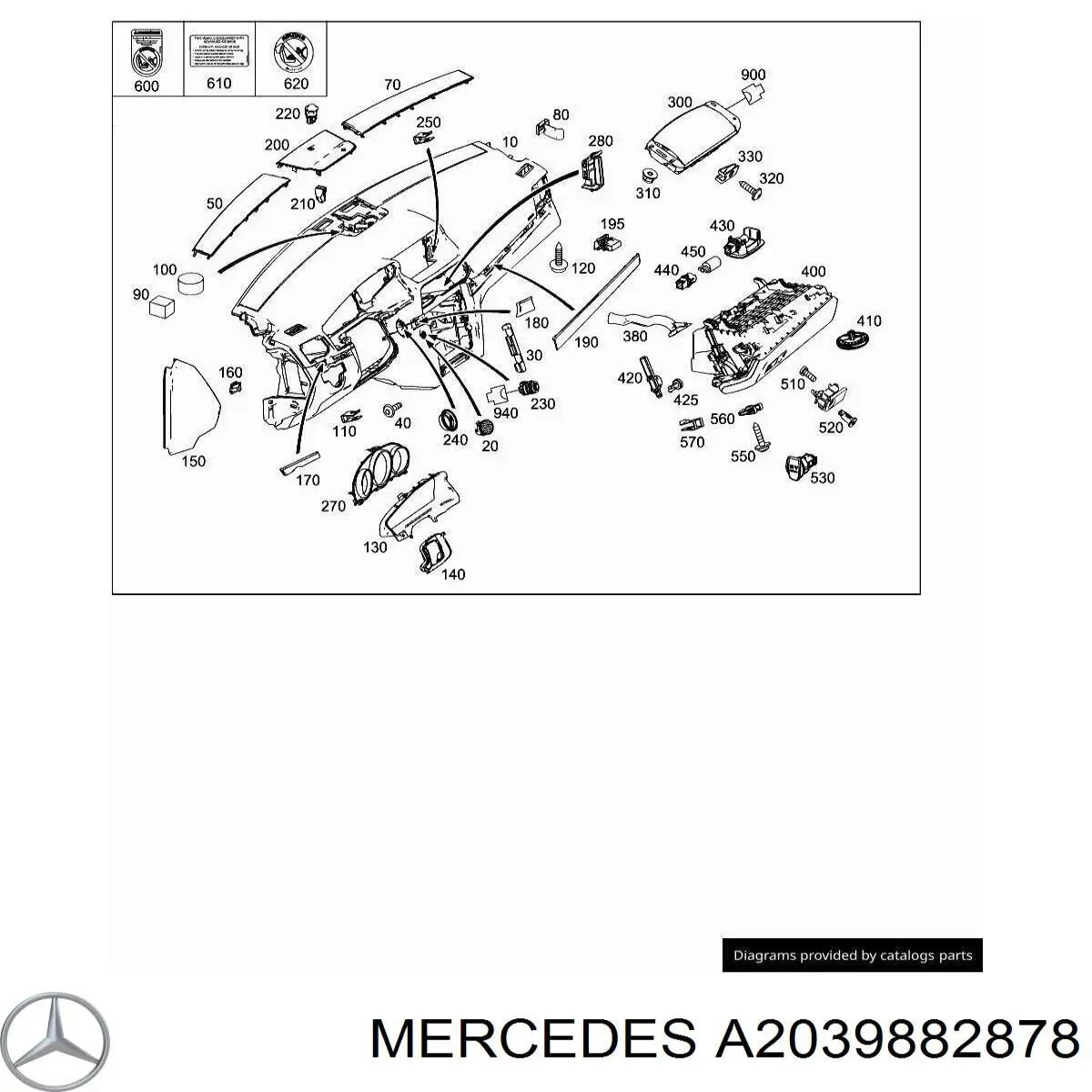 A2039882878 Mercedes abrazadera de silenciador trasera