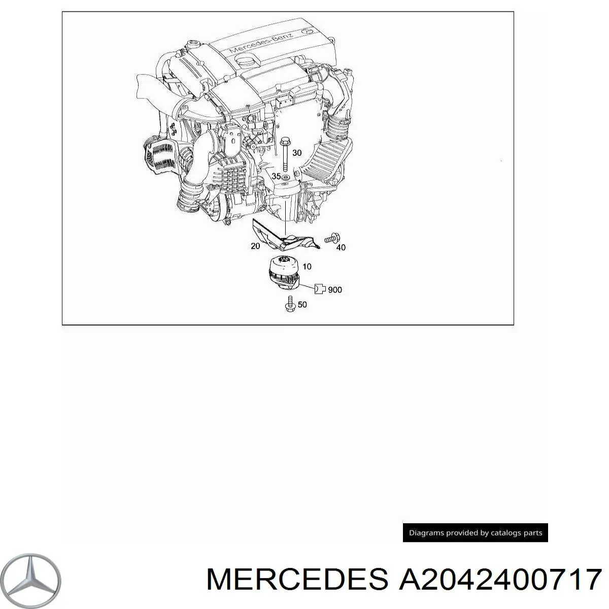 A2042400717 Mercedes soporte de motor derecho