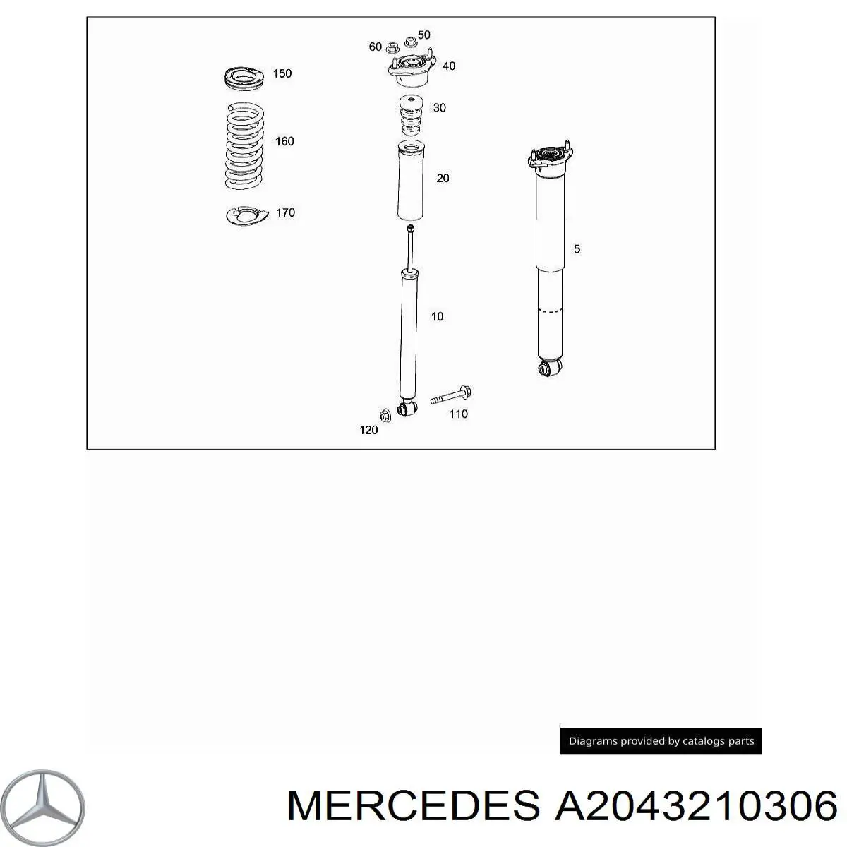 A2043210306 Mercedes almohadilla de tope, suspensión trasera