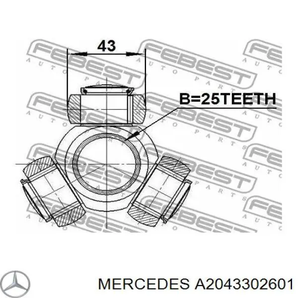 A2043302601 Mercedes árbol de transmisión delantero izquierdo