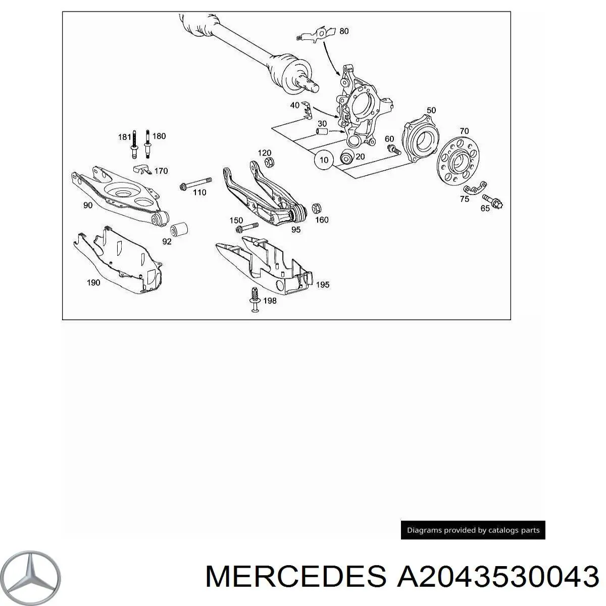 Comprar A2043530043 Mercedes Buje de mangueta trasera