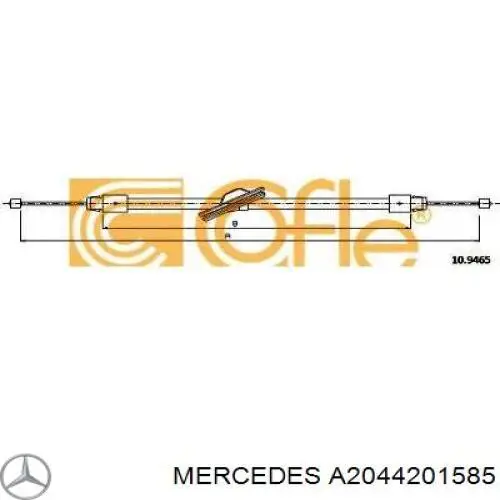 A2044201885 Mercedes cable de freno de mano delantero