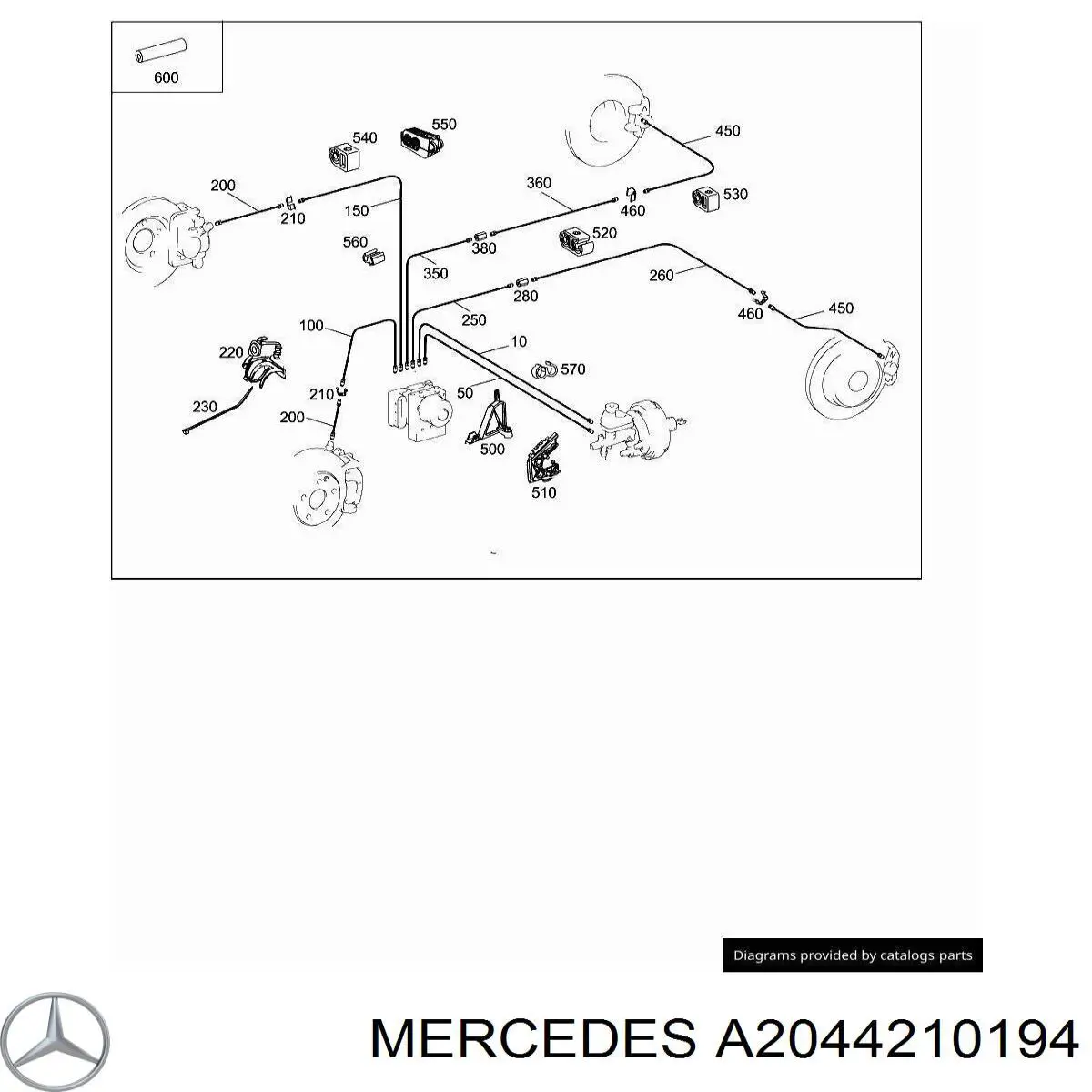 A2044210194 Mercedes Abrazadera de tubo de freno