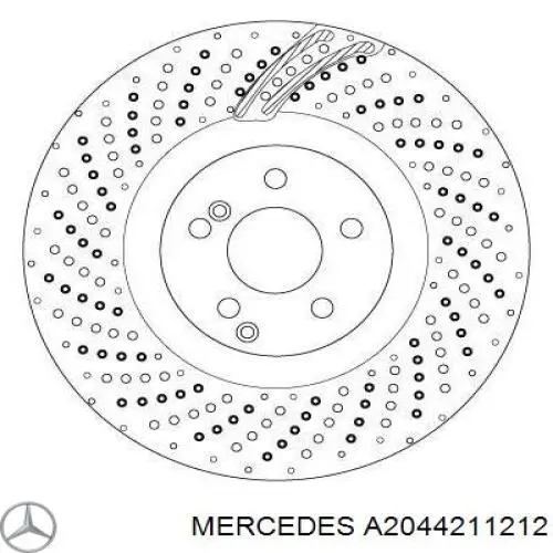 Comprar A2044211212 Mercedes Freno de disco delantero