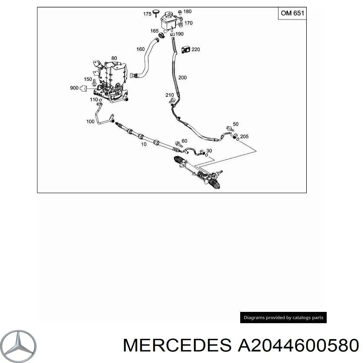 A2044600580 Mercedes bomba hidráulica de dirección