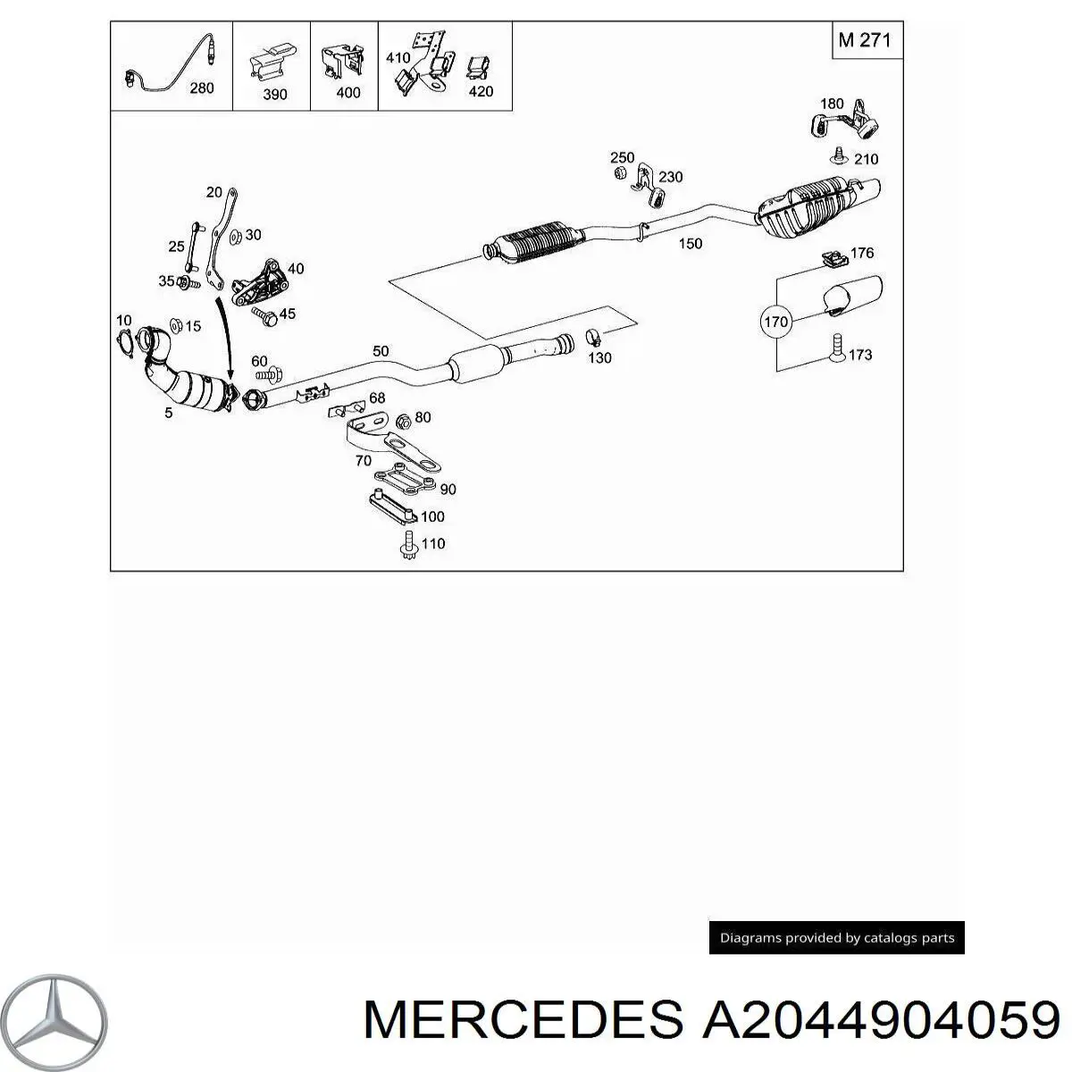 Silenciador trasero Mercedes A2044904059 precio, desde 1011,61 EUR