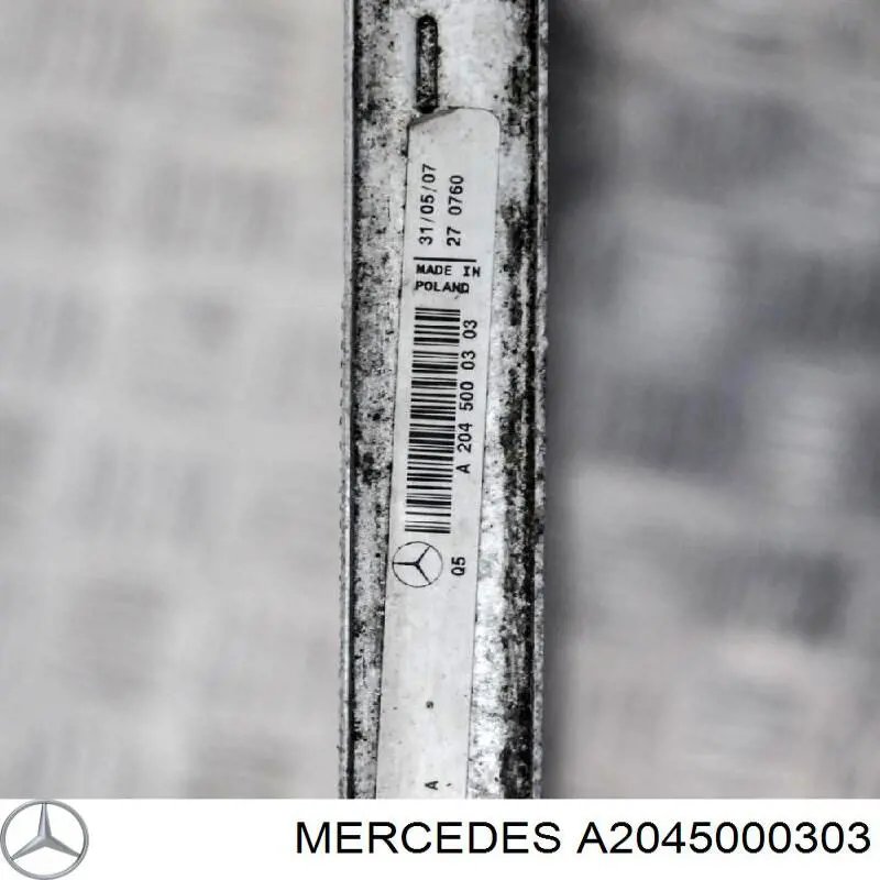 A2045000303 Mercedes radiador refrigeración del motor