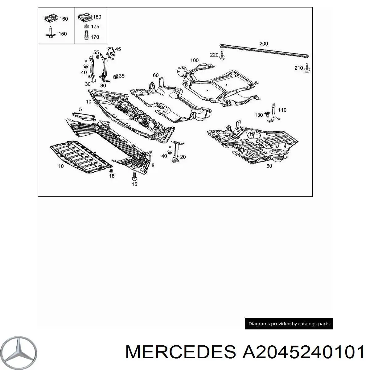 A2045240101 Mercedes protección motor /empotramiento