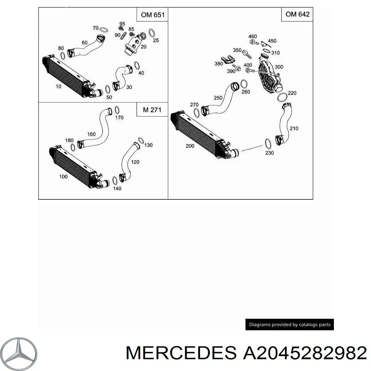 Tubo flexible de aire de sobrealimentación Mercedes A2045282982