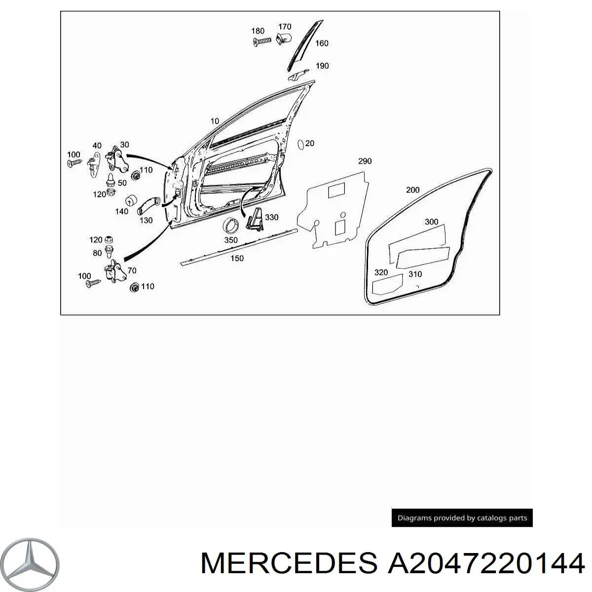 Bisagra de puerta delantera izquierda Mercedes A2047220144 precio, desde 76,25 EUR