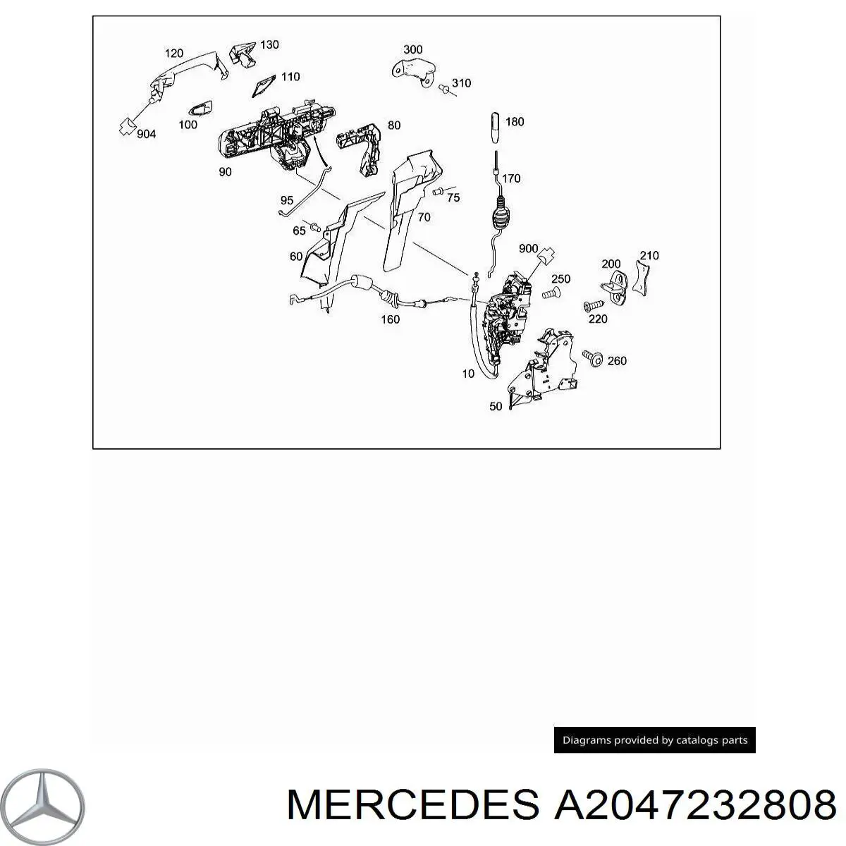 A2047232808 Mercedes Cerradura delantera derecha