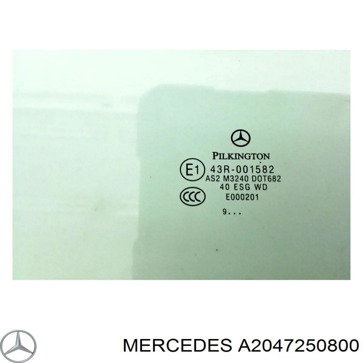 A2047250800 Mercedes luna de puerta delantera derecha