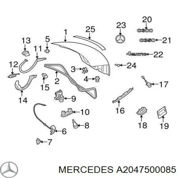 Cerradura de portón trasero Mercedes A2047500085 precio, desde 52,27 EUR