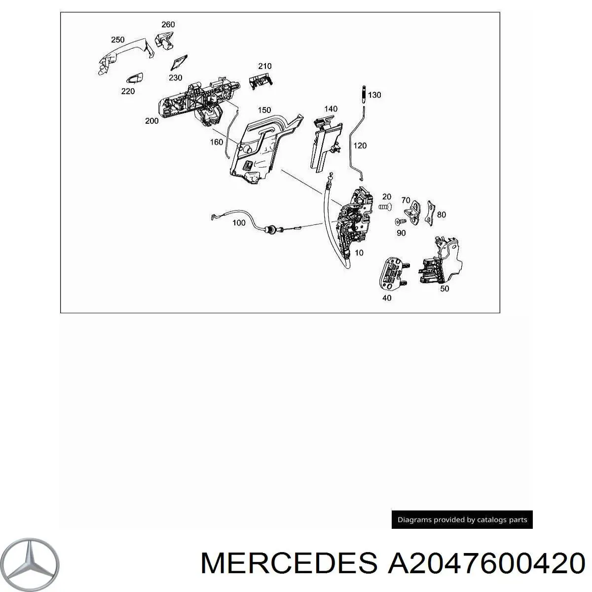 Tapa, manecilla puerta, trasera derecha para Mercedes GLK (X204)